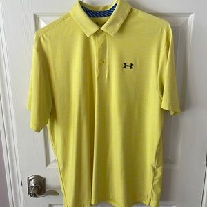 Large Under Armour Heat Gear Golf Shirt (yellow)